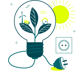 Ilustracion de uso de energia solar